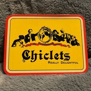 Vintage Chiclets Gum Advertising Tin Featuring Iconic Slogan Really Delightful